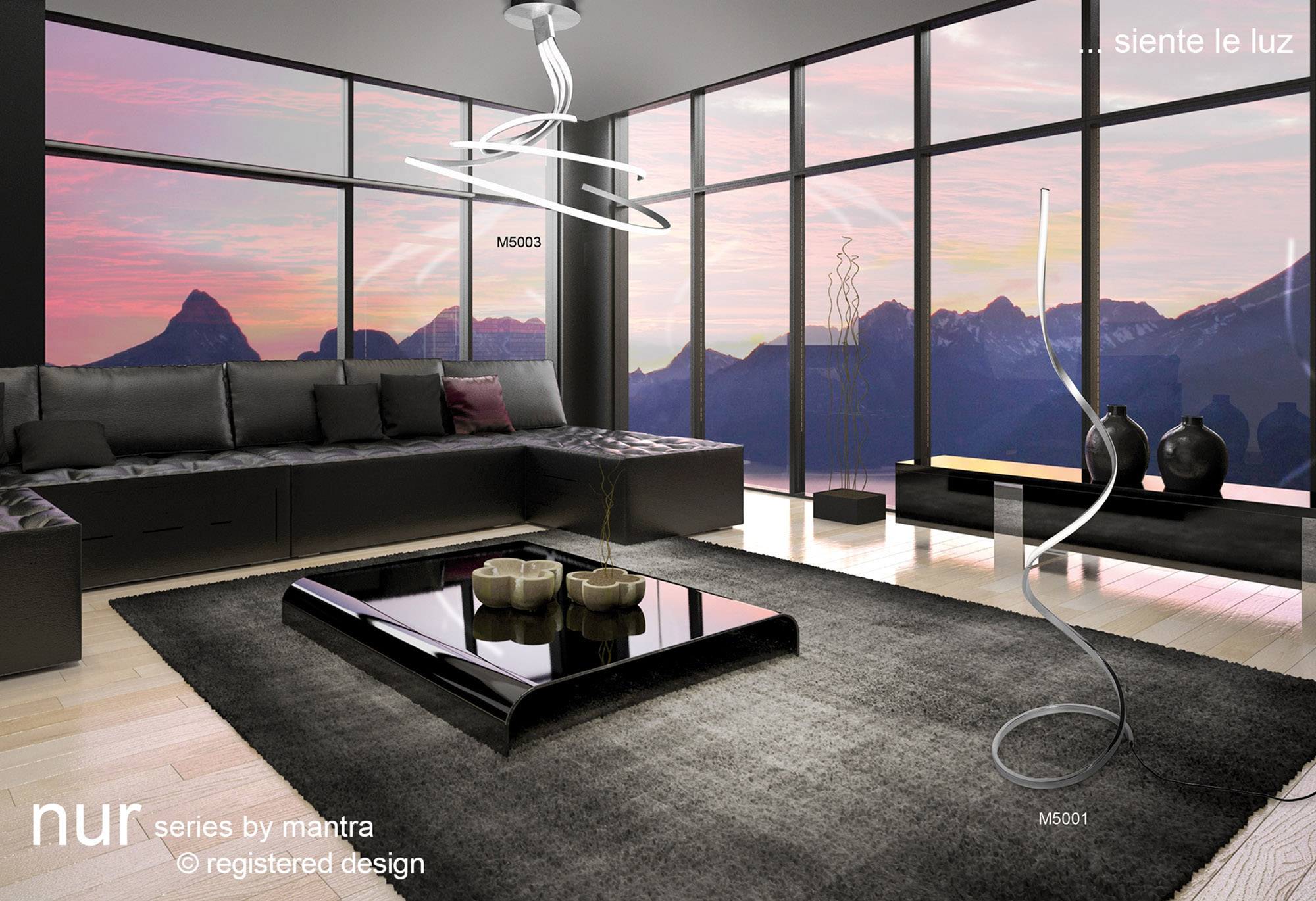 Nur Silver XL Floor Lamps Mantra Modern Floor Lamps Nur Silver XL Floor Lamps Mantra Modern Floor Lamps